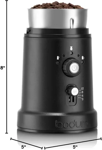 Vista 6 de Bodum Bistro - Molinillo eléctrico de cuchillas de café, ajustable, 5 ajustes de molienda, 3 onzas, color negro