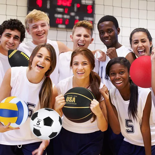 Vista 6 de Leyndo Juego de 18 Pelotas Deportivas a Granel Baloncesto Fútbol Americano Voleibol Fútbol Soccer Parque Infantil Béisbol con Bolsa de Equipo