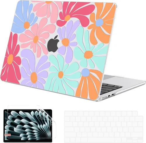 Vista 17 de G JGOO Compatible con MacBook Air de 15 pulgadas 2026 2025 2024 2023 M5 A3448 M4 A3241 M3 A3114 M2 A2941, carcasa rígida de plástico para MacBook