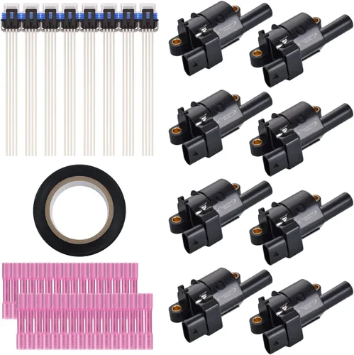 Vista 43 de Juego de 4 bobinas de encendido y arnés de cableado con conector pigtail compatible con Accord Odyssey Acura Saturn 3.0L 3.2L 3.5L V6 C1221 UF242