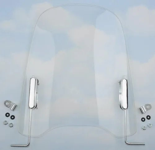Vista 2 de Parabrisas para moto de 3mm de plástico transparente acrílico. Viene con hardware de montaje