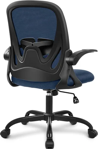 Vista 16 de Primy Silla de Oficina Ergonómica Silla de Escritorio con Reposabrazos Abatibles Silla de Escritorio Giratoria de Malla Transpirable para Negro