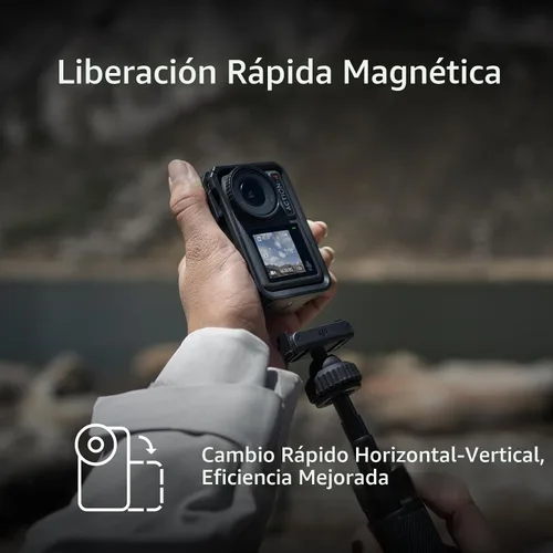 Vista 3 de DJI Osmo Action 4 Adventure Combo, cámara de acción impermeable 4K/120fps con sensor de 1/1.3 pulgadas, rendimiento de color de 10 bits y D-Log M