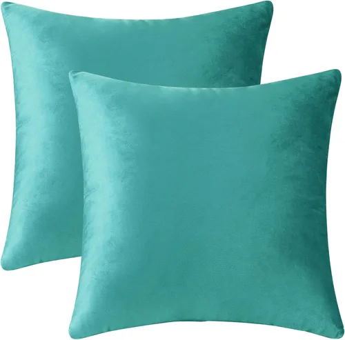 Vista 9 de uxcell Paquete de 2 fundas de almohada decorativas de terciopelo, fundas de almohada sólidas modernas para sofá o hogar, 16 x 16 pulgadas