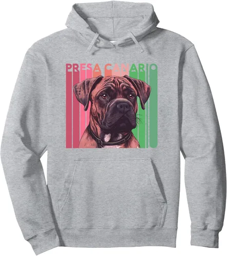 Vista 3 de Presa Canario Dog Retro Mama Papa Mom Dad Pet Lover Breed Pullover Hoodie