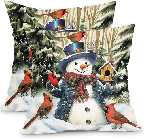 Vista 26 de Fundas de cojín decorativas primavera-verano 40x40 cm, juego de 2 fundas de cojín verdes con flores botánicas, fundas de cojín decorativas para Aqua