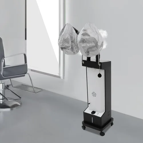 Vista 7 de DNYSYSJ Secador de pelo con capucha, soporte profesional para secador de pelo con 5 modos y temporizador ajustable, capó de salón con capucha y Negro