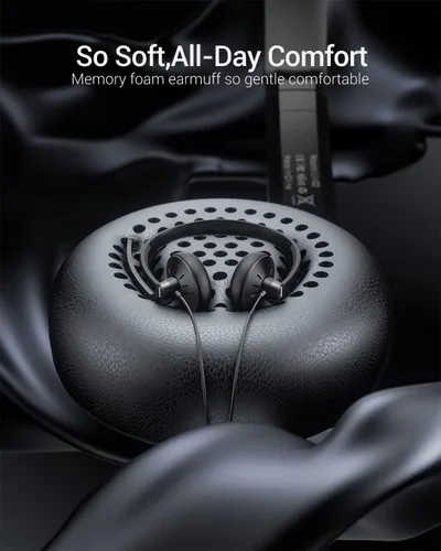Vista 3 de Auriculares USB con micrófono para PC portátil - Auriculares de computadora con cable con micrófono de cancelación de ruido para oficina en casa