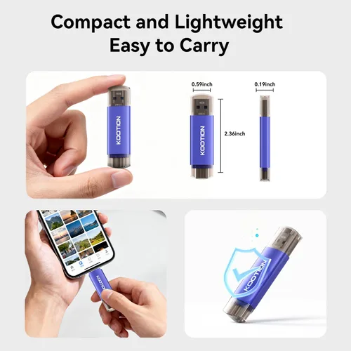 Vista 4 de Unidad flash tipo C de 16 GB, paquete de 10 unidades KOOTION 2 en 1 USB-A y USB-C 2.0 Dual Drive OTG, Memory Stick para smartphone/tablet/PC Android