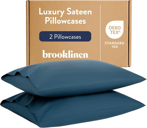 Vista 21 de Brooklinen Juego de fundas de almohada de satén de lujo con calidad de Blanco