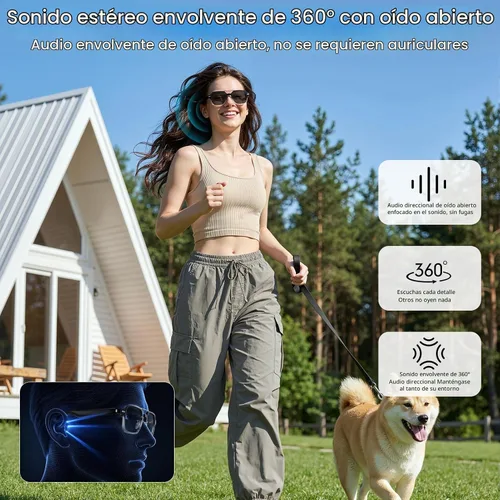 Vista 3 de Gafas inteligentes de aviador para hombres y mujeres, gafas Negro gradiente