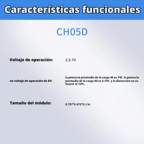 Vista 3 de CH05D Voice Chip 5W Módulo amplificador de canal único - Voltaje de alimentación de 5 V - Alta fidelidad - 10 PCS