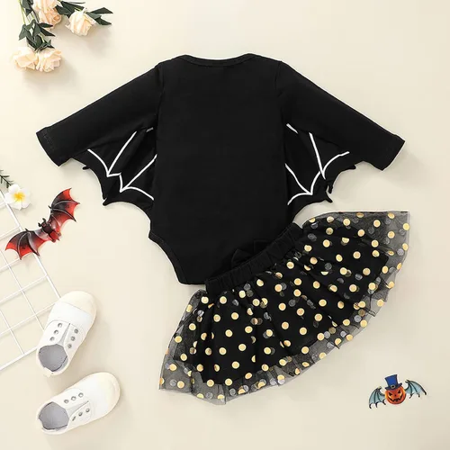 Vista 3 de Toddler Halloween Costumes for Girls Cosplay Outfits Bat Romper with ings Baby Girl Playsuit Jumpsuits