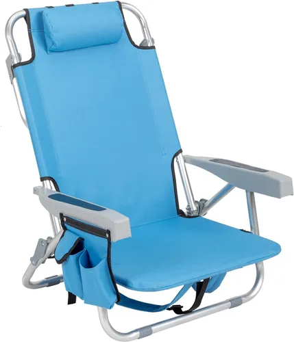 Vista 10 de Ochine Silla de playa plegable clásica, silla al aire libre de aluminio portátil