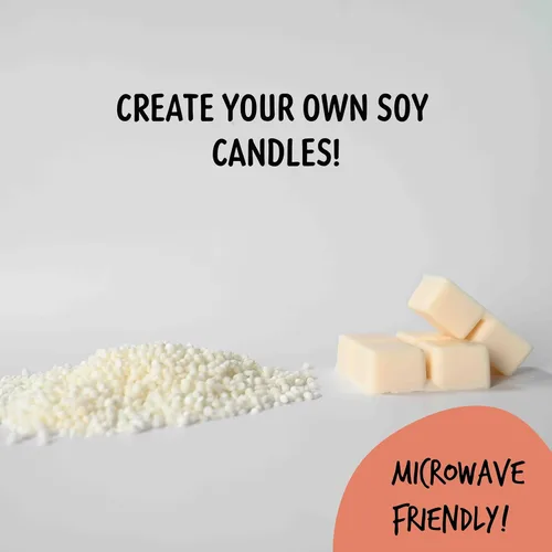 Vista 3 de American Soy Organics - 1 libra de perlas de cera de soya Freedom para hacer velas - Cuentas de soja para microondas - Cera de pilar premium
