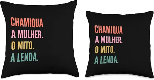 Vista 3 de Funny Portuguese First Name Design - Chamiqua Throw Pillow