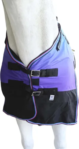 Vista 3 de CHALLENGER Manta de invierno impermeable de 80 pulgadas 1200D para caballo de lluvia ligera 394B Turquesa/Morado/Ombre