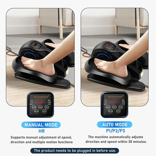 Vista 2 de Under Desk Elliptical Machine, Electric Leg Exerciser for Seniors, Compact Seated Pedal Exerciser, Portable Elliptical Trainer with Remote and