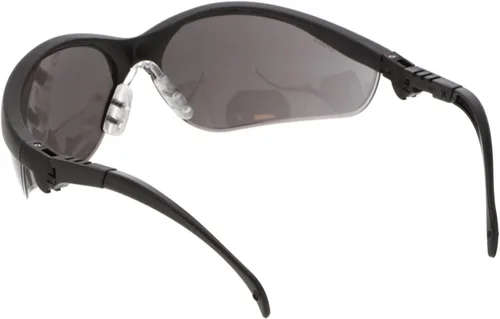 Vista 4 de MCR Safety Gafas KD312 Lentes grises con protección UV y revestimiento resistente a los arañazos, 1 par Black nylon frame, Nylon spatula temples