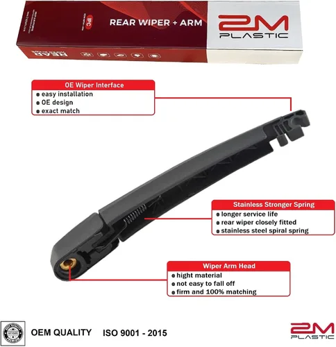 Vista 3 de Reemplazo de estilo OEM de fábrica de limpiaparabrisas trasero para Kia SORENTO 2016-2020