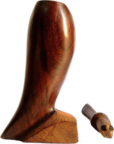 Vista 2 de Molino de pimienta de madera, trituradora de pimienta. Chili Ironwood hecho a mano, molinillo de especias Chiltepin, trituradora de mano.