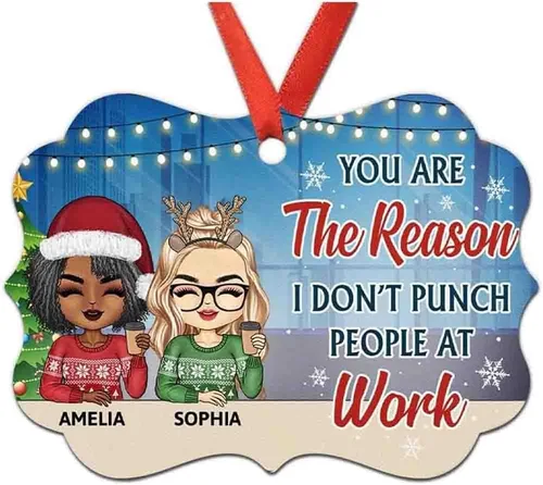 Vista 18 de Adorno personalizado con texto en inglés «Best Friend are Hard to Find Because The Very Best is Already Mine», adorno de Navidad personalizado 2023