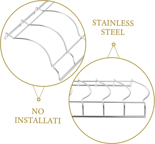 Vista 8 de Escurridor de platos de acero inoxidable, soporte multifuncional para encimera de cocina, ahorra espacio, fácil de usar para drenar platos