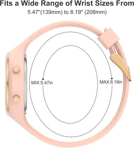 Vista 3 de GOLDEN HOUR Reloj de pulsera de silicona con cronógrafo digital impermeable para mujer