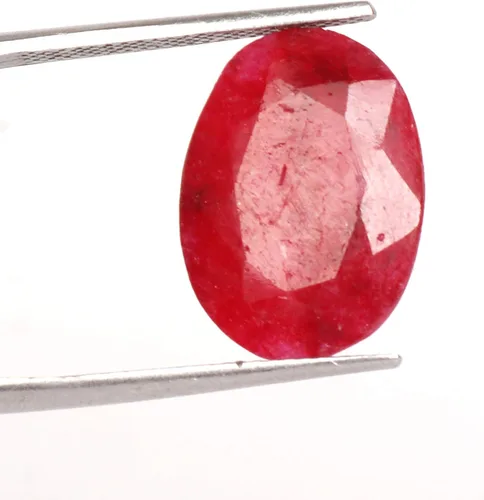 Vista 2 de GEMHUB Piedra preciosa certificada por rubí rojo de sangre africana de talla ovalada, rubí rojo rico natural 10.70 Ct Piedra preciosa de rubí