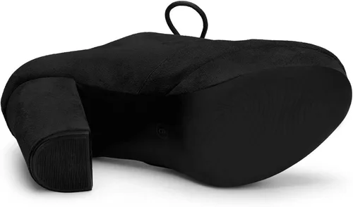 Vista 6 de Allegra K Botines con cordones de tacón grueso y plataforma para mujer