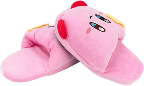 Vista 5 de Pantuflas rosadas con forma de bola de soplo Lindo videojuego de anime Smash Star Allies Forgotten Land Zapatos de felpa pastel mullidos sin