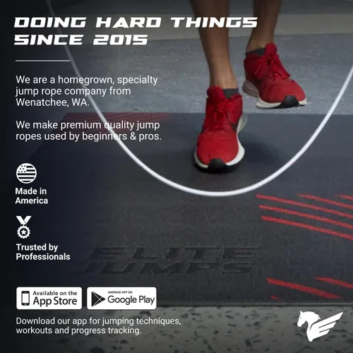 Vista 9 de Elite Jumps - Do Hard Things - Cuerdas de saltar con cuentas de 1 pulgada - Materiales fuertes y duraderos - Blanco con alfombrilla de cuerda