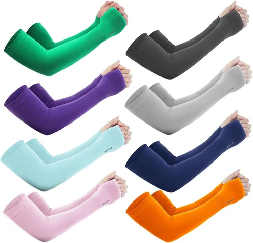 Vista 15 de GOUNOD Mangas de enfriamiento con protección solar para los brazos con orificios para el pulgar, jardinería, deportes al aire libre, entrenamiento