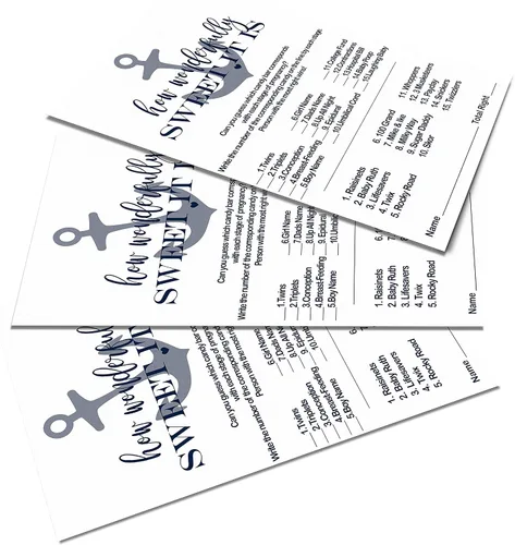 Vista 3 de Paper Clever Party Juego náutico para baby shower, 25 tarjetas temáticas de ancla Ahoy, para niños, azul y gris, 4 x 6 pulgadas