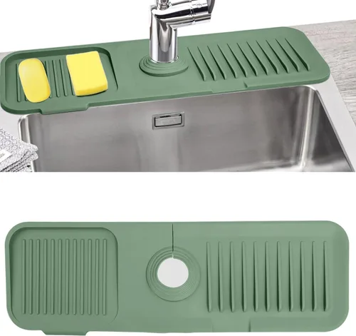 Vista 11 de Protector contra salpicaduras de silicona para fregadero, accesorios para fregadero Negro