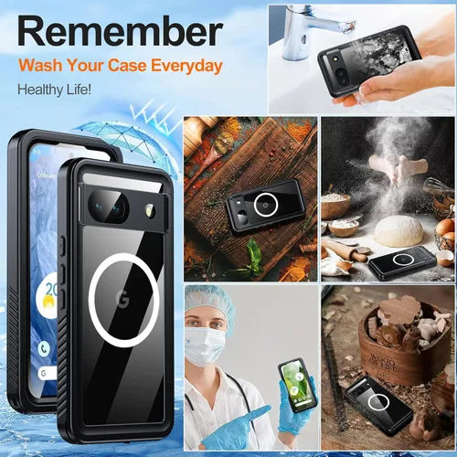 Vista 5 de Oneagle para Google Pixel 10 Pro XL Funda impermeable [Compatible con MagSafe], Funda Pixel 10 Pro XL resistente de 360° [IP68 bajo el agua]