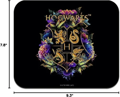 Vista 5 de Harry Potter Hogwarts Floral Crest - Alfombrilla de mouse de goma fina de perfil bajo