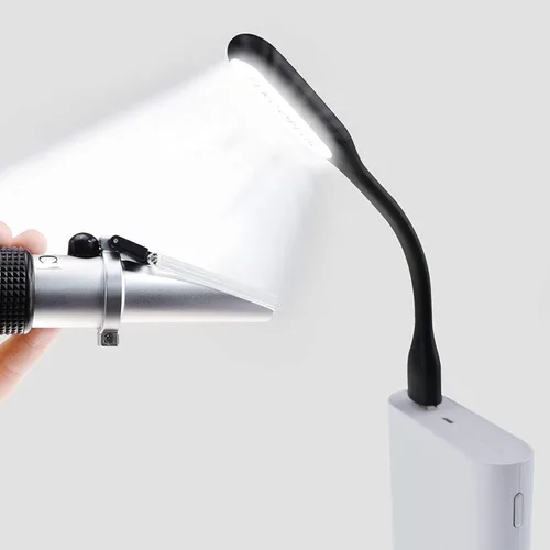 Vista 9 de Refractómetro Brix con ATC, Rango 0-32% Brix con 0.2% División, para Brandy, Cerveza, Frutas, Líquido de Corte, con Luz LED Extra y pipetas