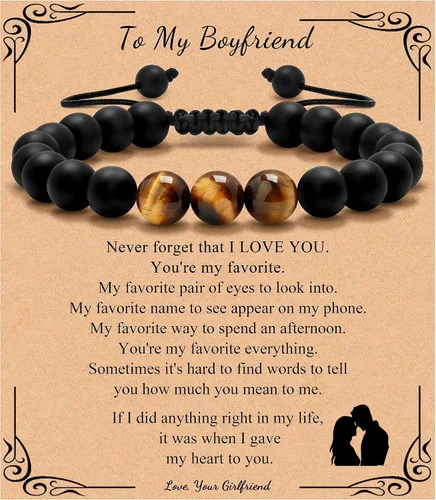 Vista 22 de Pulsera de regalos para hombres para papá hijo mi hombre novio marido hermano nieto abuelo papá bonus sobrino tío cumpleaños día del padre