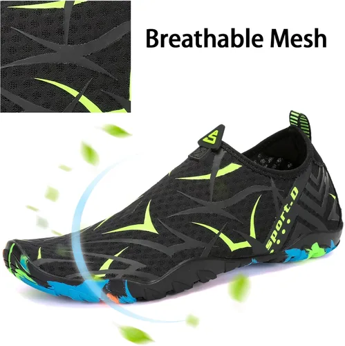 Vista 2 de Zapatos de agua para hombre y mujer, zapatos de agua descalzos, de secado rápido, para playa, natación, buceo, kayak, surf, deportes acuáticos