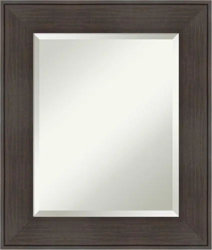 Vista 103 de Amanti Art Espejo de baño marrón para sobre lavabo, espejo rectangular de 24x20 Caleb Brown para tocador, marco rústico pequeño de estilo campestre
