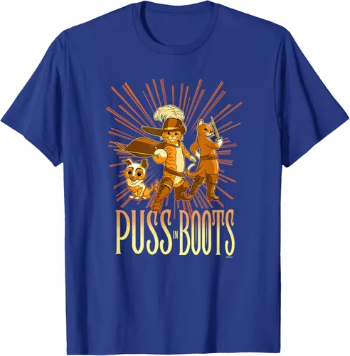 Vista 20 de DreamWorks Puss in Boots: The Last Wish Cat Trio Poster - Camiseta pequeña Negro