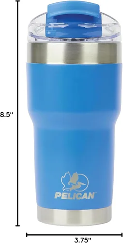 Vista 10 de Pelican Hydration Pelican Traveler™ - Vaso aislado al vacío de 22 onzas, de acero inoxidable, doble pared, con tapa doble, taza de café aislada