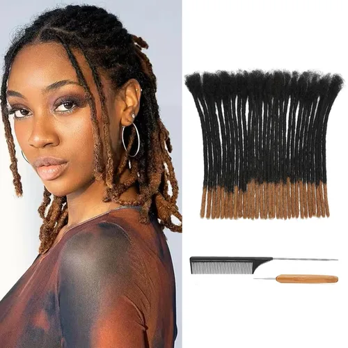 Vista 34 de Extensiones de Rastas de Cabello Humano 0.4cm de Grosor 4 Pulgadas 20 Hebras 100% Cabello Humano Real para Hombres/Mujeres/Niños Completamente