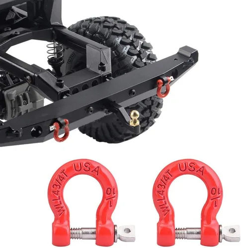 Vista 2 de HERCHR Gancho de remolque RC, 8 piezas de metal RC con hebilla de remolque con hebilla de remolque, grillete de bloqueo de enganche, accesorios
