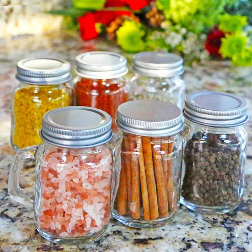 Vista 3 de Kate Aspen Tazas de Frasco Mason de 12 oz con Asas y Tapa Sólida (Juego de 6) Tazas de Vidrio para Beber de Cocina Favores de Baby Shower DIY