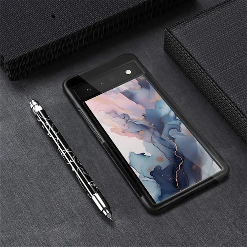 Vista 1609 de Compatible con Google Pixel 4A 5G Mobile Case Creative Acrylic Panel trasero Silicona Protección Grip especialmente diseñado para Google Pixel 4A 5G
