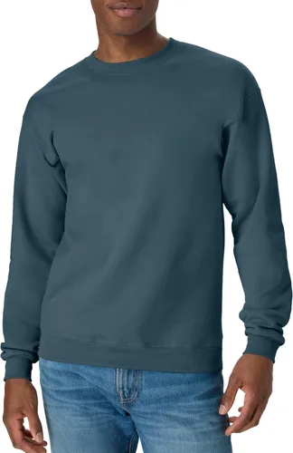 Vista 24 de Hanes Men's Sweatshirt, EcoSmart Fleece Crewneck Sweatshirt, Big & Tall Available, 1 or 2-Pack Marrón (Army Brown)