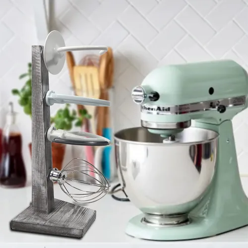 Vista 6 de Soportes de Madera para Accesorios de Batidora de Pie, Compatible con Accesorios de Mezcladora KitchenAid, Organizador de Accesorios de Cocina