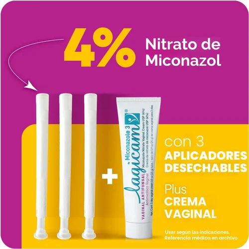 Vista 5 de LAGICAM Crema Vaginal Antimicotico - 3 dias Comienza a trabajar en el primer día, crema vaginal antifúngica de nitrato de miconazol, alivia